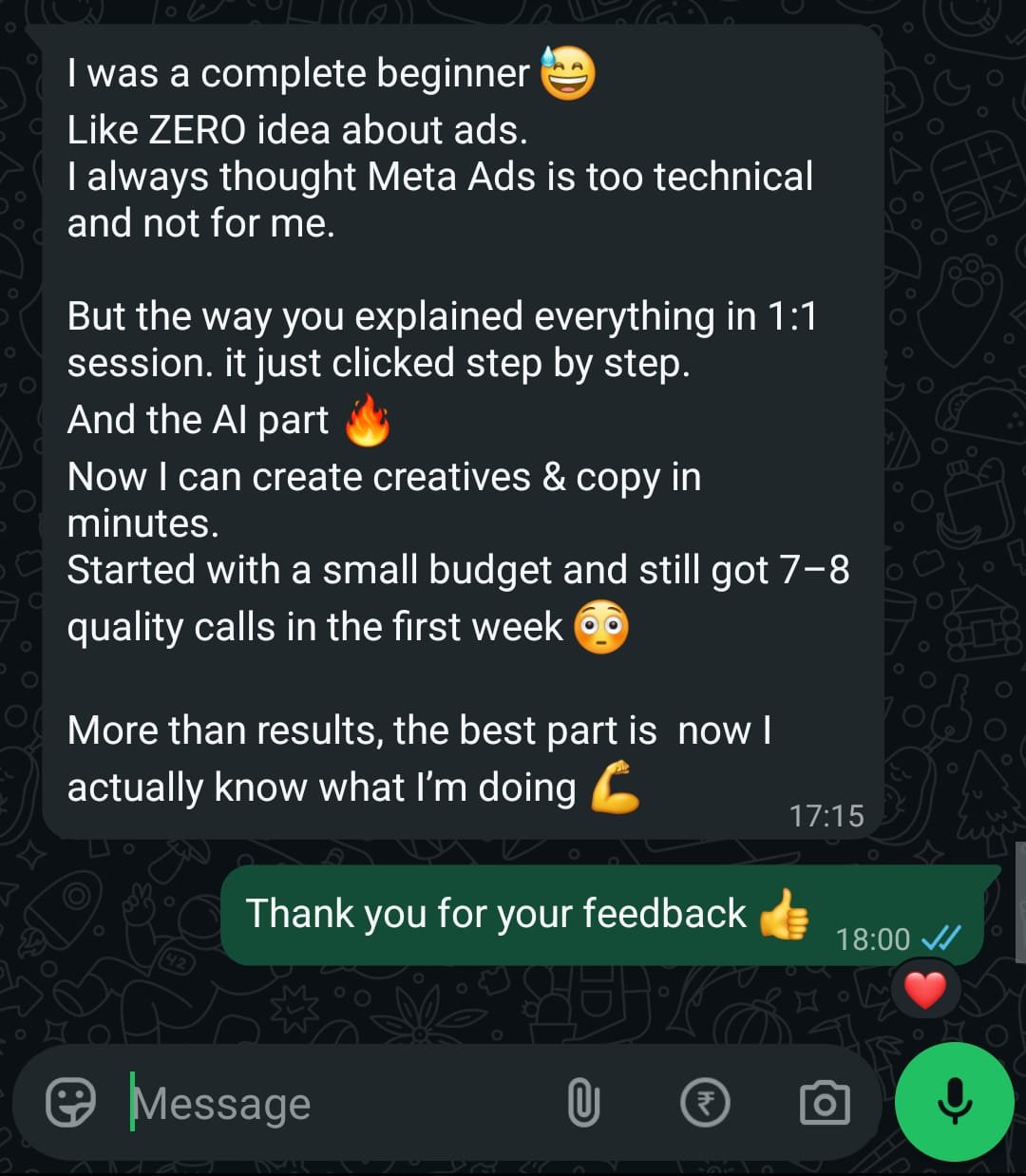 WhatsApp Testimonial